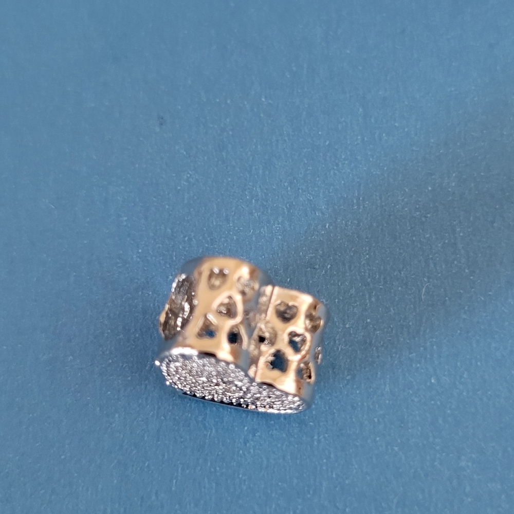 New! For Pandora Charm Bracelet Silver Color Cut Out Filigree Heart Charm NICE - Picture 6 of 6